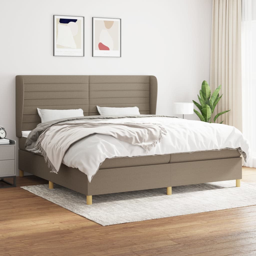 Boxspringbett mit Matratze Taupe 200×200 cm Stoff