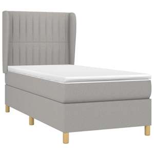 Box spring postel s matrací světle šedá 80 x 200 cm textil - obrázek 3