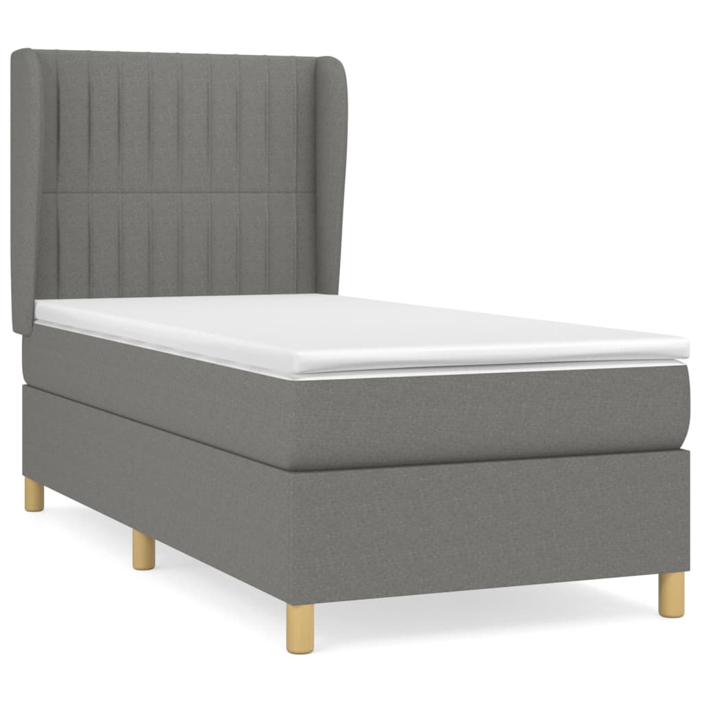 Thumbnail - vidaXL Boxspringbett mit Matratze Dunkelgrau 80x200 cm Stoff