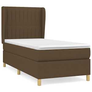 Box spring postel s matrací tmavě hnědá 80x200 cm textil - obrázek 2