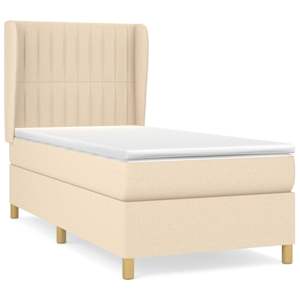 Box spring postel s matrací krémová 80 x 200 cm textil - obrázek 2