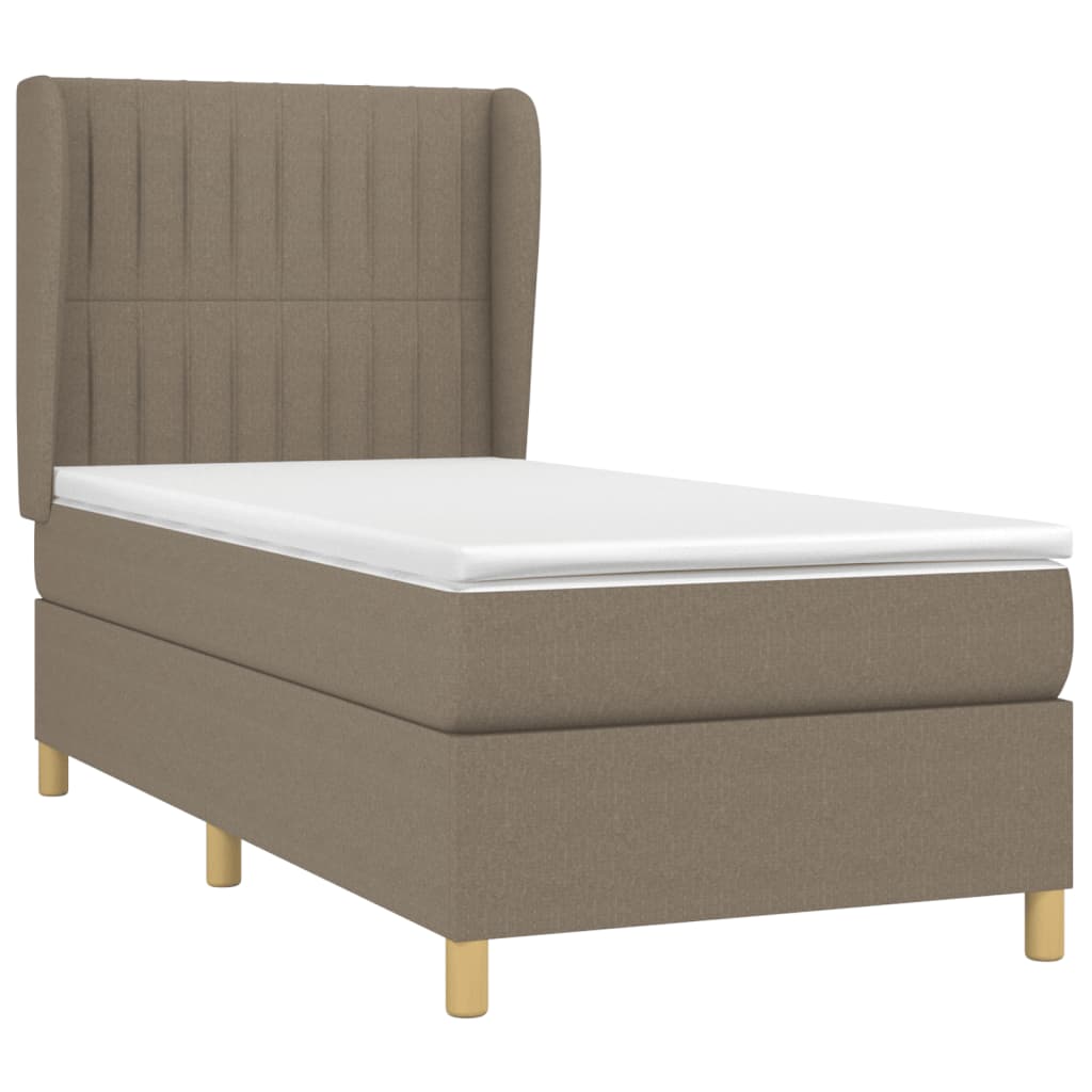 Thumbnail - vidaXL Boxspringbett mit Matratze Taupe 90x190 cm Stoff