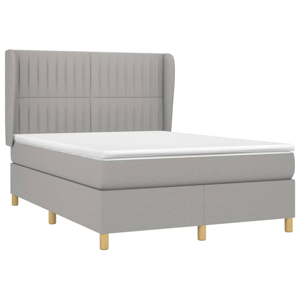 Thumbnail - vidaXL Boxspringbett mit Matratze Hellgrau 140x190 cm Stoff
