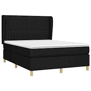 Box spring postel s matrací černá 140 x 190 cm textil - obrázek 3
