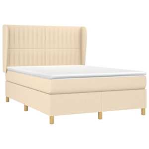 Box spring postel s matrací krémová 140x190 cm textil - obrázek 3