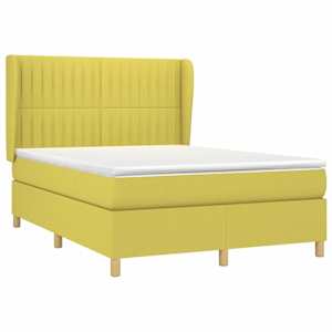 Box spring postel s matrací zelená 140x190 cm textil - obrázek 3