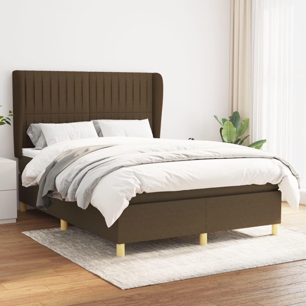  ΚΡΕΒΑΤΙ BOXSPRING ΜΕ ΣΤΡΩΜΑ ΣΚΟΥΡΟ ΚΑΦΕ 140X200 ΕΚ ΥΦΑΣΜΑΤΙΝΟ V-3128688