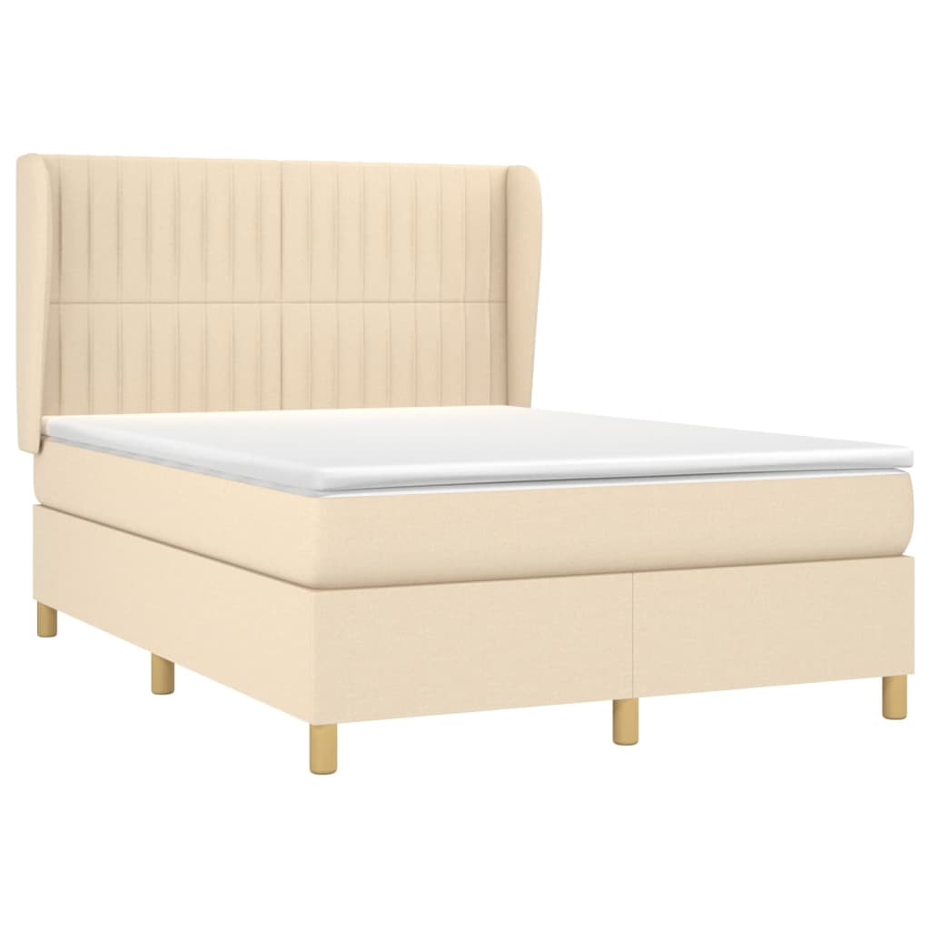 Thumbnail - vidaXL Boxspringbett mit Matratze Creme 140x200 cm Stoff