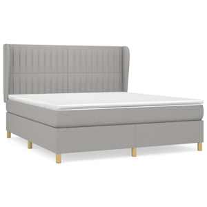 Box spring postel s matrací světle šedá 160 x 200 cm textil - obrázek 2