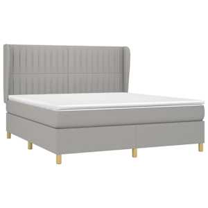 Box spring postel s matrací světle šedá 180 x 200 cm textil - obrázek 3