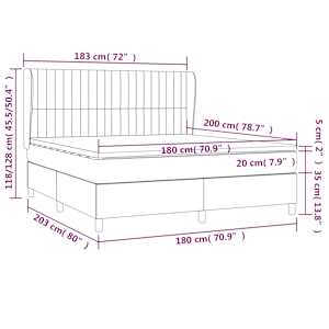 Box spring postel s matrací modrá 180x200 cm textil - obrázek 7