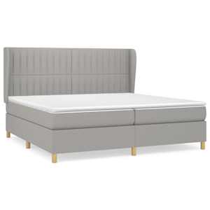 Box spring postel s matrací světle šedá 200 x 200 cm textil - obrázek 2