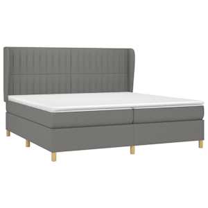 Box spring postel s matrací tmavě šedá 200x200 cm textil - obrázek 3