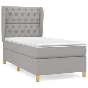 Box spring postel s matrací světle šedá 80 x 200 cm textil - obrázek 2