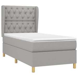 Box spring postel s matrací světle šedá 80 x 200 cm textil - obrázek 3