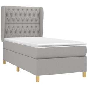 Box spring postel s matrací světle šedá 90x190 cm textil - obrázek 3