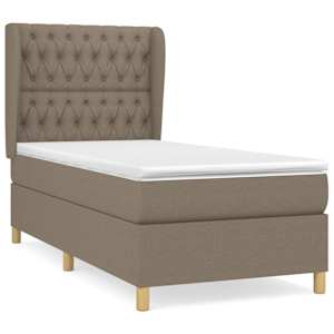 Box spring postel s matrací taupe 90x190 cm textil - obrázek 2