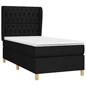 Box spring postel s matrací černá 90x200 cm textil - obrázek 3