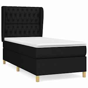Box spring postel s matrací černá 100 x 200 cm textil - obrázek 2