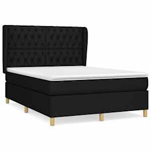 Box spring postel s matrací černá 140 x 190 cm textil - obrázek 2