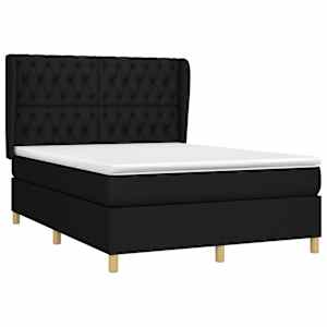 Box spring postel s matrací černá 140 x 190 cm textil - obrázek 3