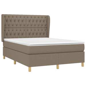 Box spring postel s matrací taupe 140x190 cm textil - obrázek 3
