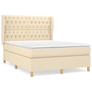 Box spring postel s matrací krémová 140x190 cm textil - obrázek 2