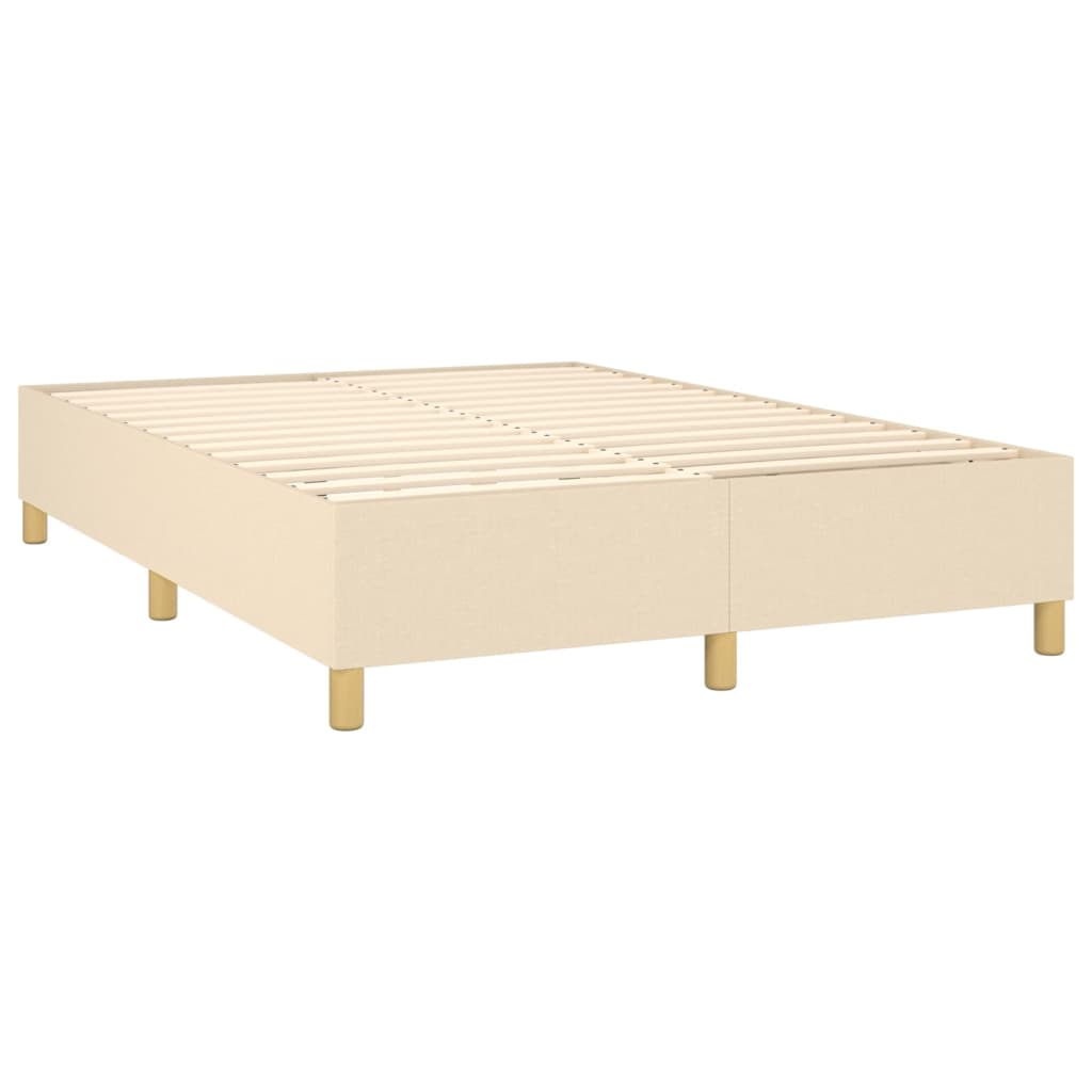 Box spring postelja z vzmetnico krem 140x190 cm blago