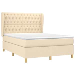 Box spring postel s matrací krémová 140x190 cm textil - obrázek 3