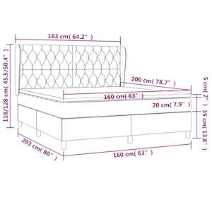 Box spring postel s matrací světle šedá 160 x 200 cm textil - obrázek 7
