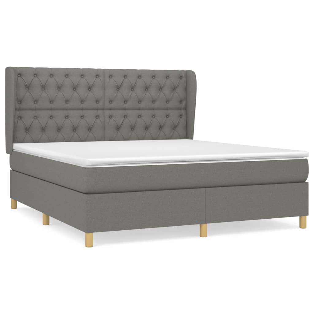 Thumbnail - vidaXL Boxspringbett mit Matratze Dunkelgrau 160x200 cm Stoff