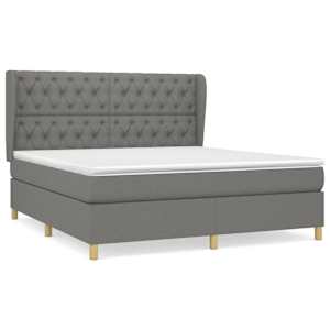 Box spring postel s matrací tmavě šedá 160x200 cm textil - obrázek 2