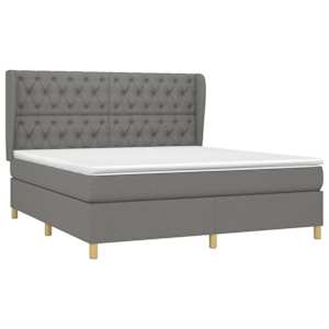 Box spring postel s matrací tmavě šedá 160x200 cm textil - obrázek 3