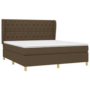 Box spring postel s matrací tmavě hnědá 160x200 cm textil - obrázek 3
