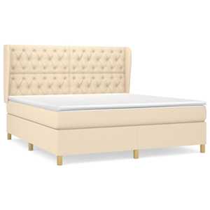 Box spring postel s matrací krémová 160x200 cm textil - obrázek 2