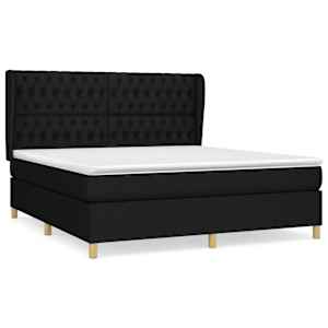 Box spring postel s matrací černá 180x200 cm textil - obrázek 2