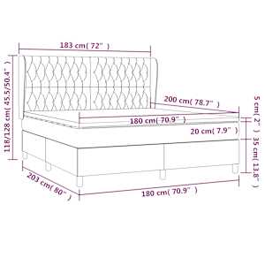 Box spring postel s matrací černá 180x200 cm textil - obrázek 7