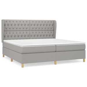 Box spring postel s matrací světle šedá 200 x 200 cm textil - obrázek 2