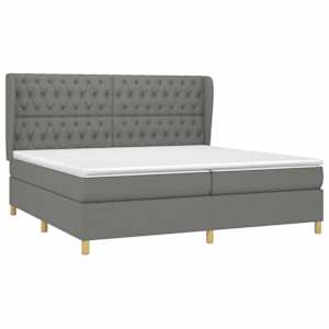 Box spring postel s matrací tmavě šedá 200x200 cm textil - obrázek 3