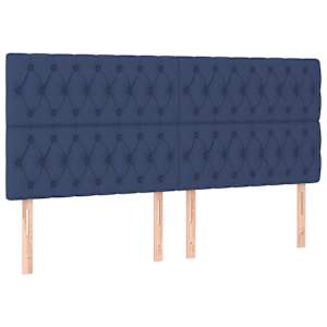 Box spring postel s matrací modrá 200x200 cm textil - obrázek 6