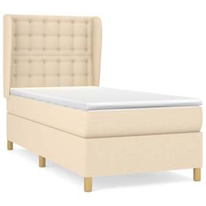 Box spring postel s matrací krémová 80 x 200 cm textil - obrázek 2
