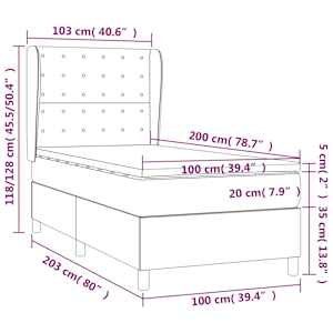 Box spring postel s matrací černá 100 x 200 cm textil - obrázek 7