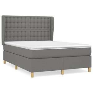 Box spring postel s matrací tmavě šedá 140x200 cm textil - obrázek 2