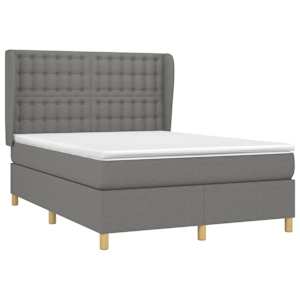 Box spring postel s matrací tmavě šedá 140x200 cm textil - obrázek 3