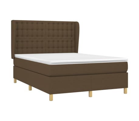 vidaXL Boxspring posteľ s matracom tmavohned&aacute; 140x200 cm l&aacute;tka