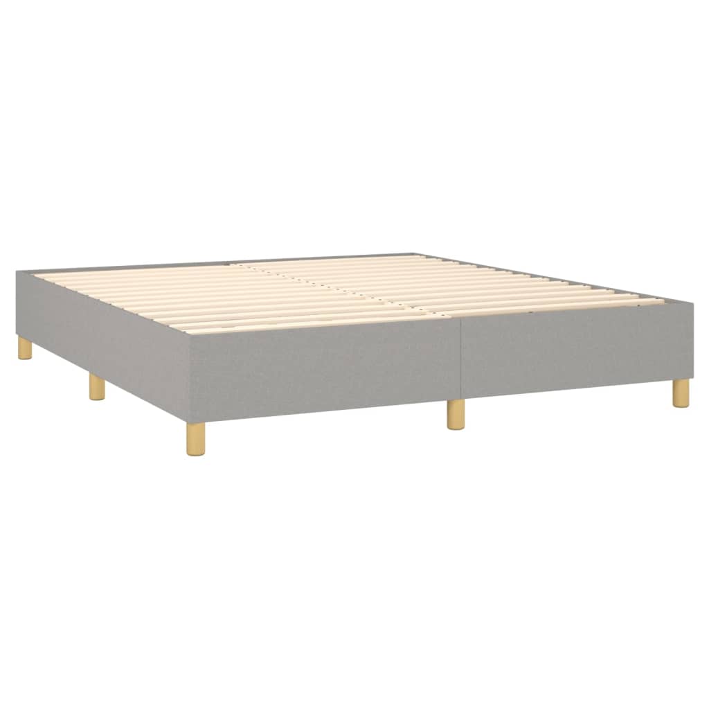 világosszürke szövet rugós ágy matraccal 160 x 200 cm