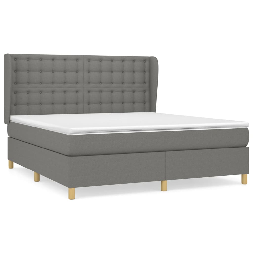 Thumbnail - vidaXL Boxspringbett mit Matratze Dunkelgrau 160x200 cm Stoff