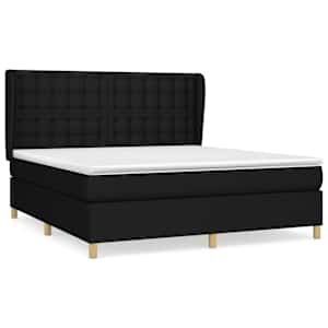 Box spring postel s matrací černá 160x200 cm textil - obrázek 2