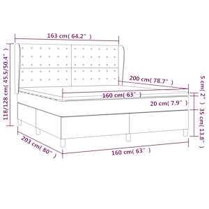 Box spring postel s matrací krémová 160x200 cm textil - obrázek 7