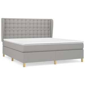 Box spring postel s matrací světle šedá 180 x 200 cm textil - obrázek 2